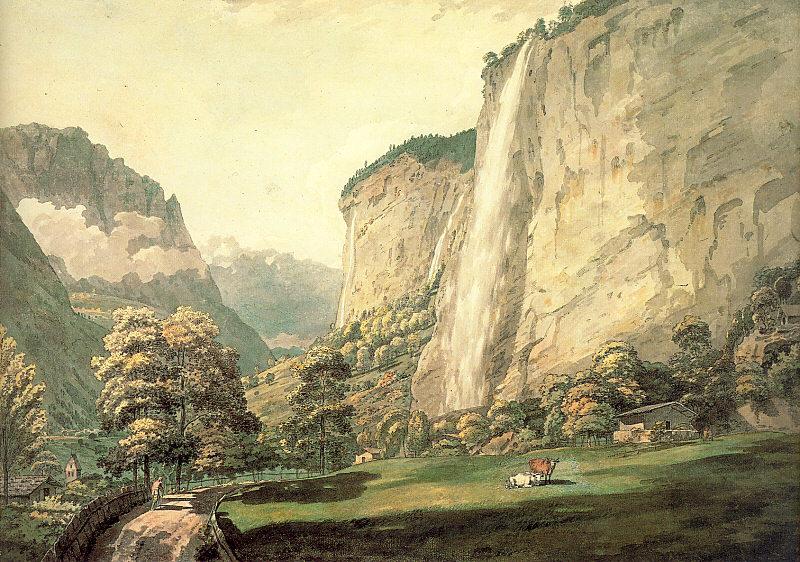 Pars, William The Valley of Lauterbrunnen and the Staubbach Sweden oil painting art